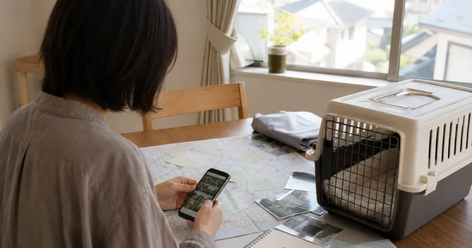 捜索情報を整理する飼い主