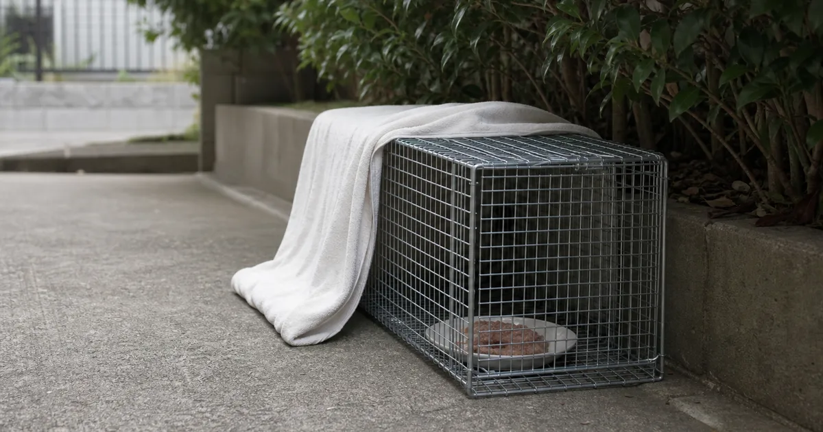 安全な場所に設置された捕獲器