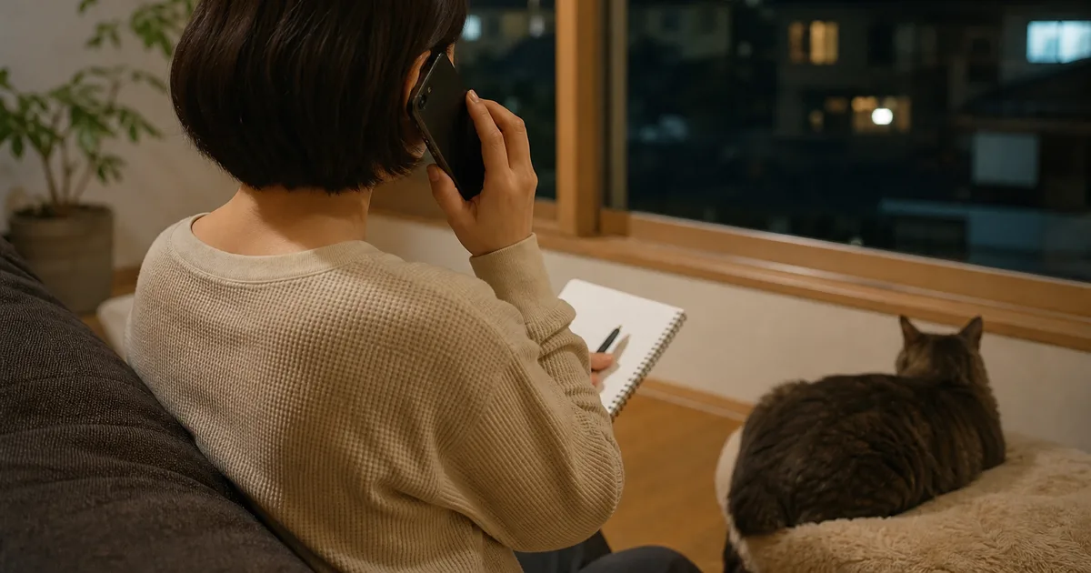 夜間の連絡に備えて記録する飼い主