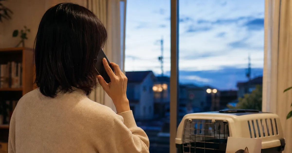 捜索開始前の相談をする飼い主
