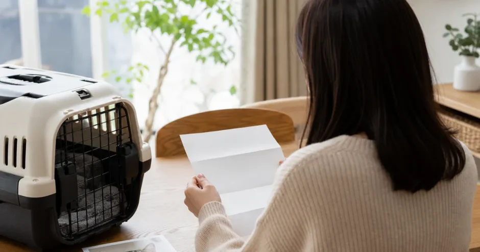 見積書を確認する飼い主
