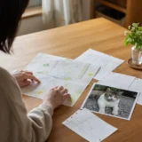 地図と目撃情報を整理する飼い主
